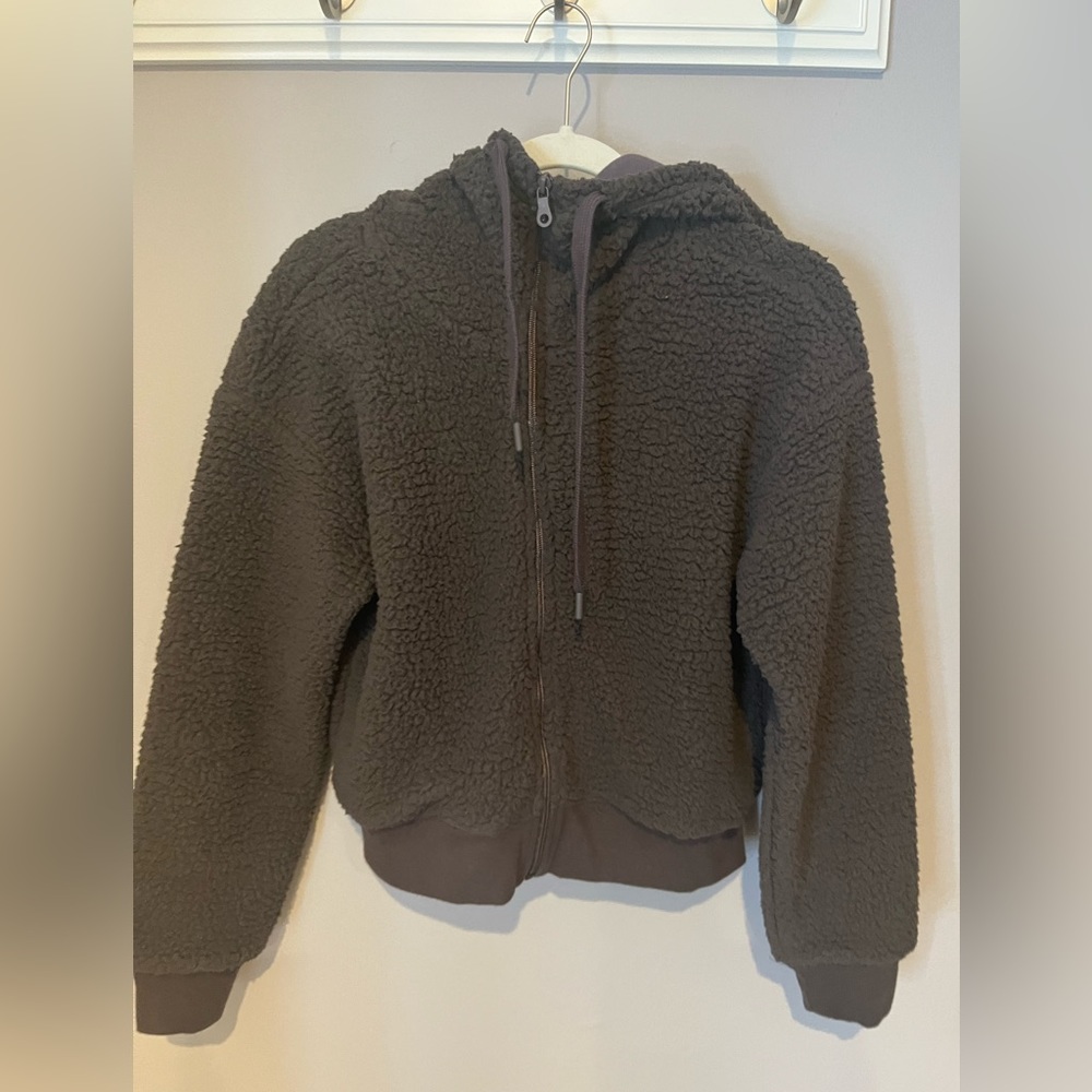 Cropped aerie fleece hoodie